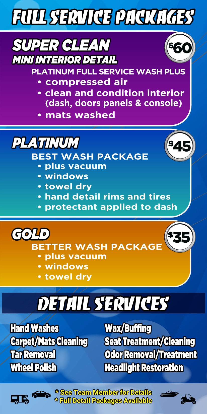 003290 Super Splash - Full Service Prices